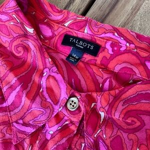 Talbots Pink and Red Swirl Dress